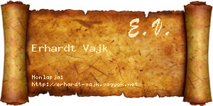 Erhardt Vajk névjegykártya